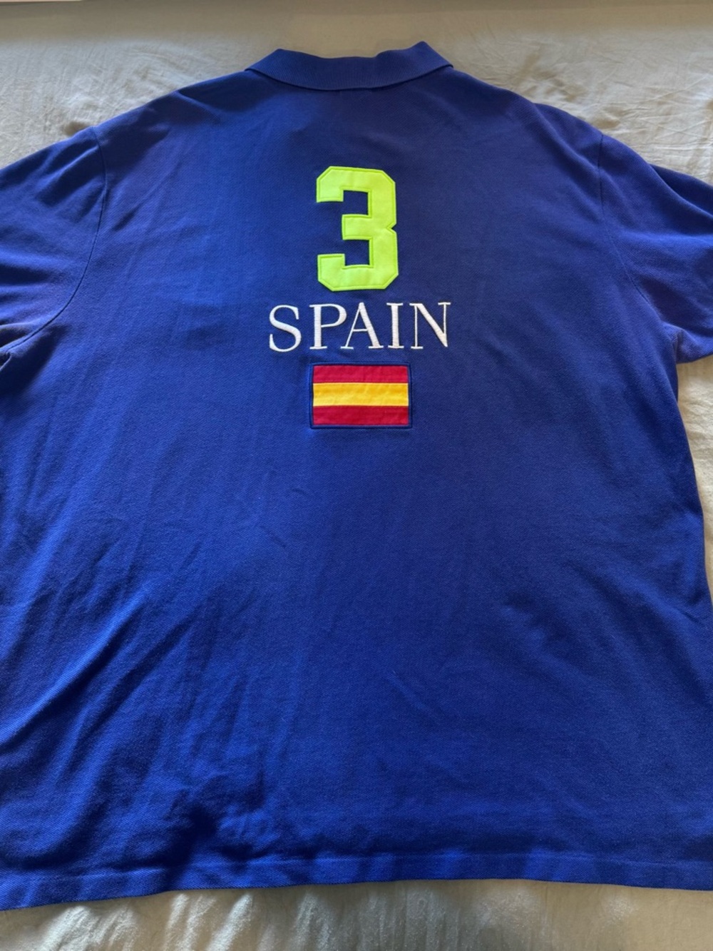 Vintage Polo Ralph Lauren Men's Blue Short Sleeve SPAIN Polo Shirt Size XXL - Picture 2 of 4